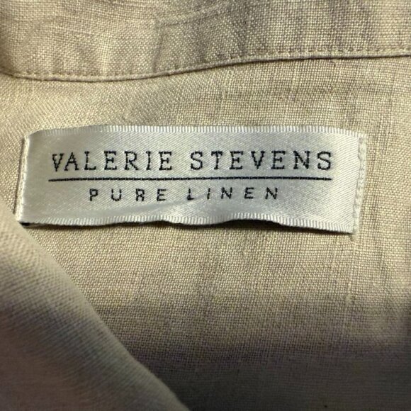 Valerie Stevens Pure Linen Button-Down Sleeveless Lagen Look Shirt Dress Size 16 - Picture 6 of 13